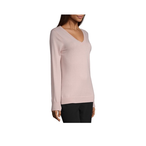 Women’s V Neck Long Sleeve Pullover Sweater - Picture 2 of 2